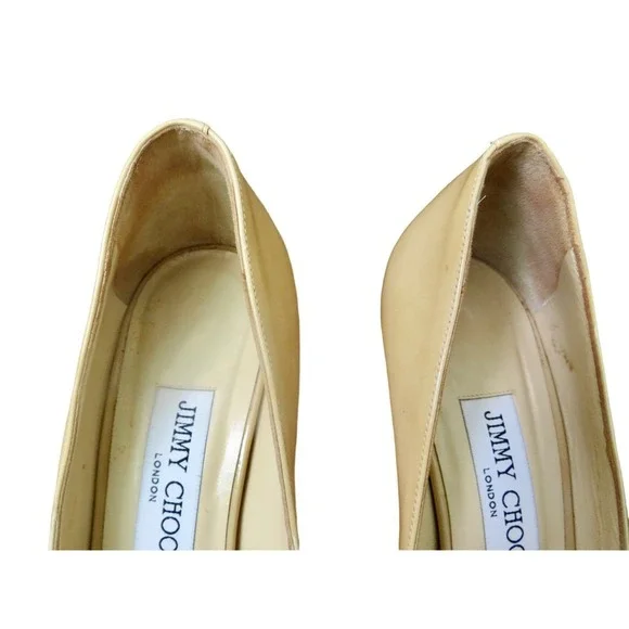 Jimmy Choo Peep Toe Pump - Tan - Size 37 - Picture 8 of 10